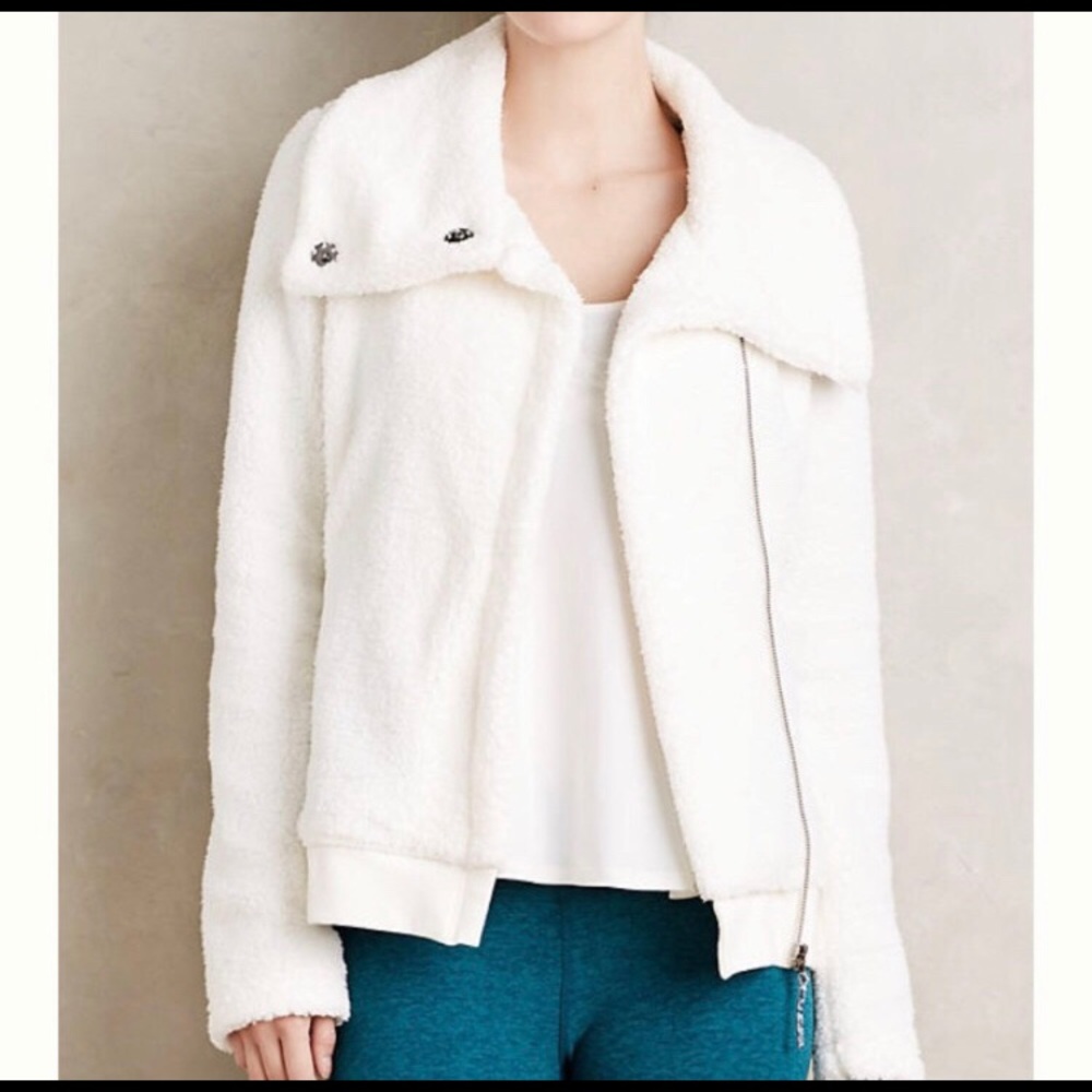 Anthropologie Faux Shearling Moto Jacket